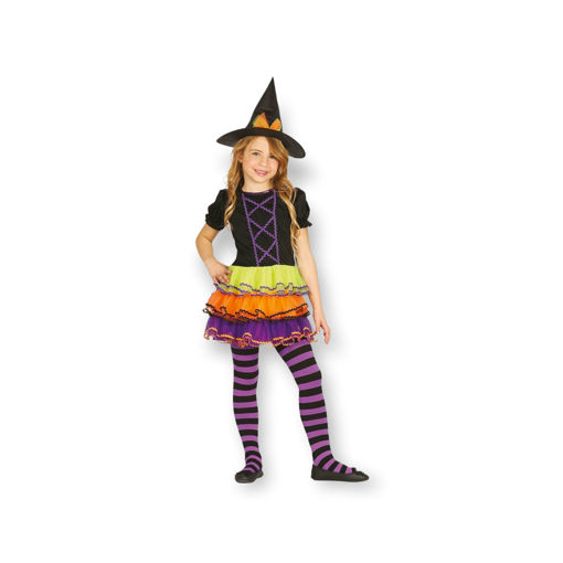Picture of COLOURED WITCH COSTUME 5-6 YEARS